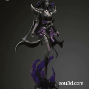 暗夜精灵女牧师《魔兽世界》游戏角色雕刻手办3D打印模型