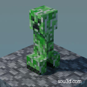 我的世界苦力怕3d模型