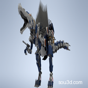 机械恐龙棘龙拼装模型3D图纸 INVENTOR设计