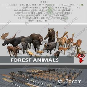 21种森林动物低多边形3D模型合集