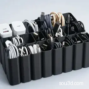 USB数据线整理器+盒子托盘+iPhone+三星