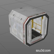 科幻太空基地探测车科幻舱实验室楼梯起重机电站油罐模型KB3D_MTM_PropTunnelConnector_A_grp