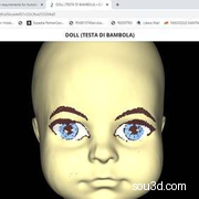 Colorati con画布调色板马赛克： 文件Gcode e Maf彩色眼睛娃娃头---Testa DI Bambola CON Occhi Colorati
