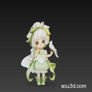 Q版鲜花拟人小女孩