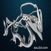 3D宝可梦-Mega裂空座模型