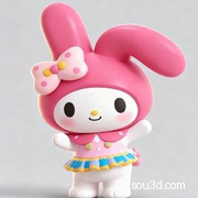 【美乐蒂&甜心】美乐蒂 三丽鸥 IP 小兔叽 手办 摆件 3D打印 吉祥物 模型