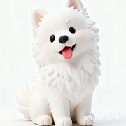 萨摩耶&小狗 耶耶 狗 可爱 犬 宝宝 手办 摆件 可爱 Q版 吉祥物 模型