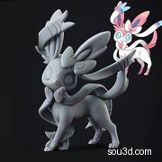 精灵宝可梦手办3D打印模型Sylveon