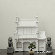 徽派建筑 古风建筑模型