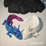 岩石装甲战龙：一体打印可动石头龙