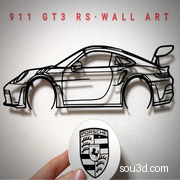 保时捷GT3 RS 轮廓墙艺