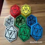 D20标准7面骰子盒（龙与地下城）